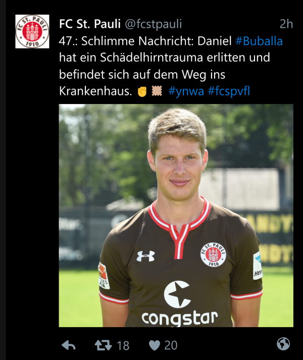 Schreckensnachricht - zum Glück war er Sontag wieder raus aus dem Kranknehaus!