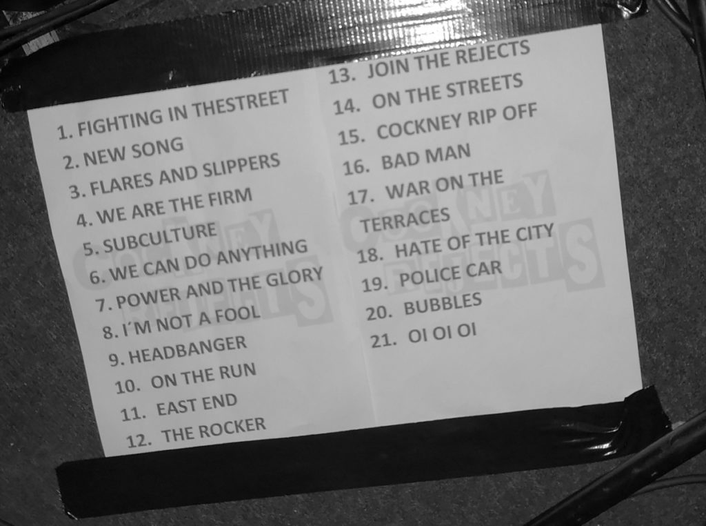 Cockney Rejects - Setlist (Monkeys Music Club, Hamburg, 18.08.2018)